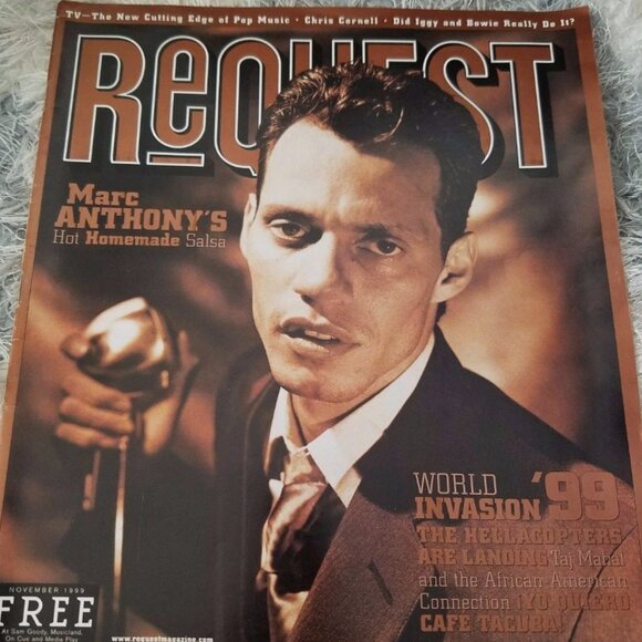 Request magazine November 1999 Marc Anthony Chris Cornell Iggy Pop - Picture 1 of 1